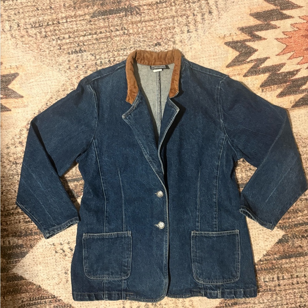 Vintage 90s Roughrider Western Denim Jacket Concho Buttons L